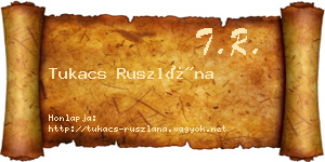 Tukacs Ruszlána névjegykártya